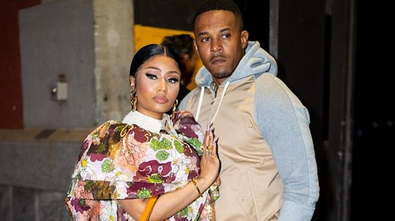 Nicki Minaj, cantante trinitense, y su esposo.