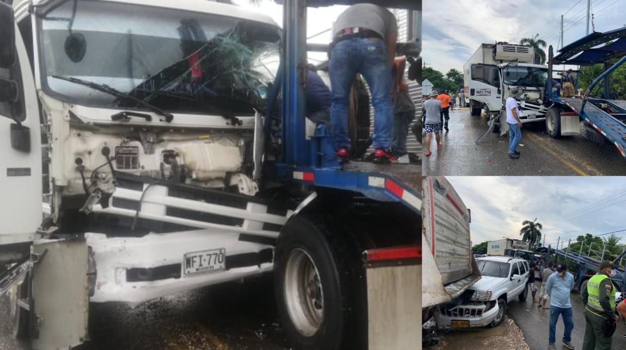 Aspecto del múltiple choque en Campeche.