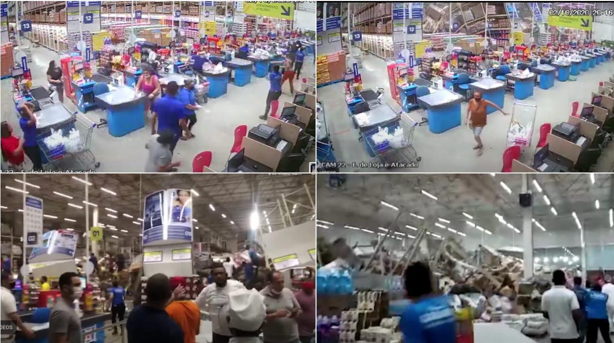 Imágenes de lo ocurrido en el supermercado Mix Mateus Atacarejo en Brasil.