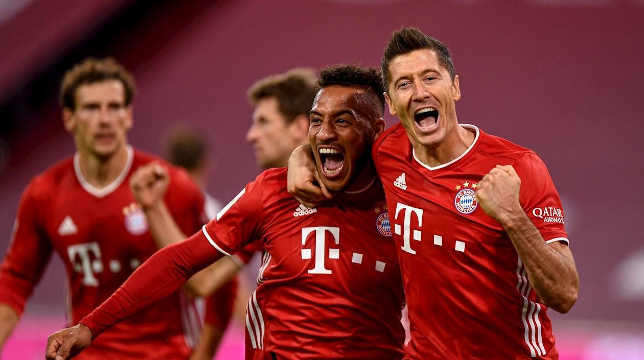 Robert Lewandowski celebra el gol del triunfo.
