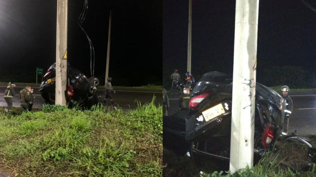 Así quedó el vehículo tras el accidente.