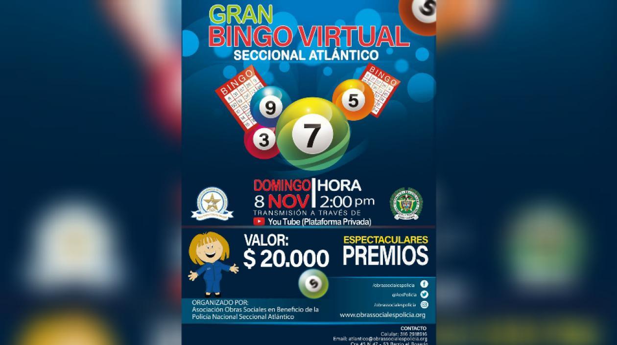 Promoción del bingo virtual. 