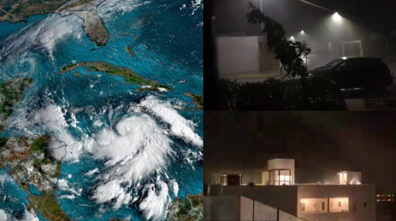 El huracán ya produce lluvias de intensas a torrenciales en la península de Yucatán.