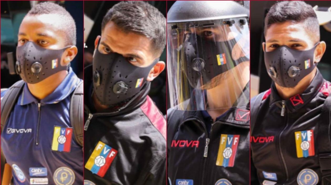 Jugadores de Venezuela a su arribo a Barranquilla. 