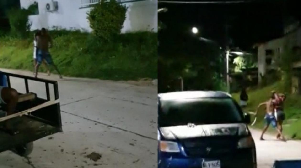 Momento de la golpiza a la joven. 