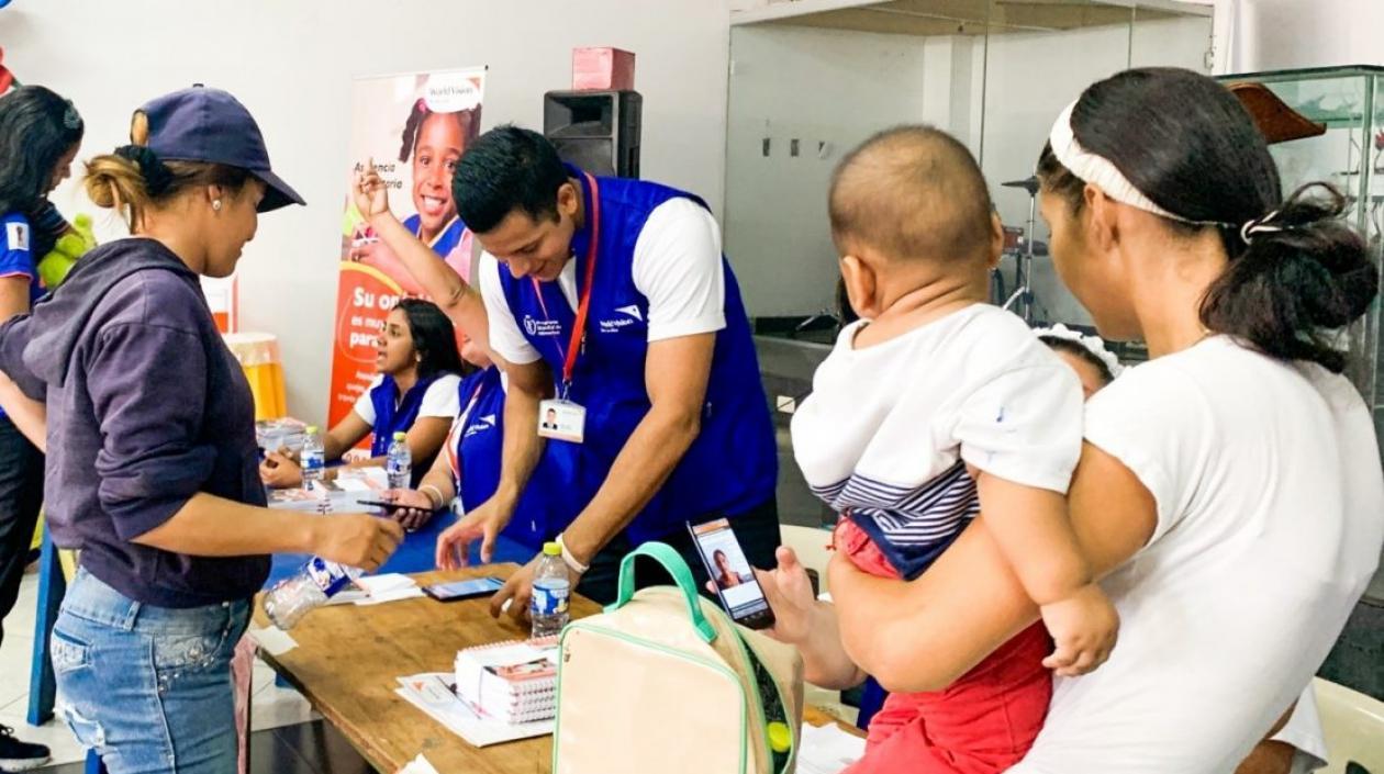 Misión del Programa Mundial de Alimentos de la ONU, en trabajo de campo.