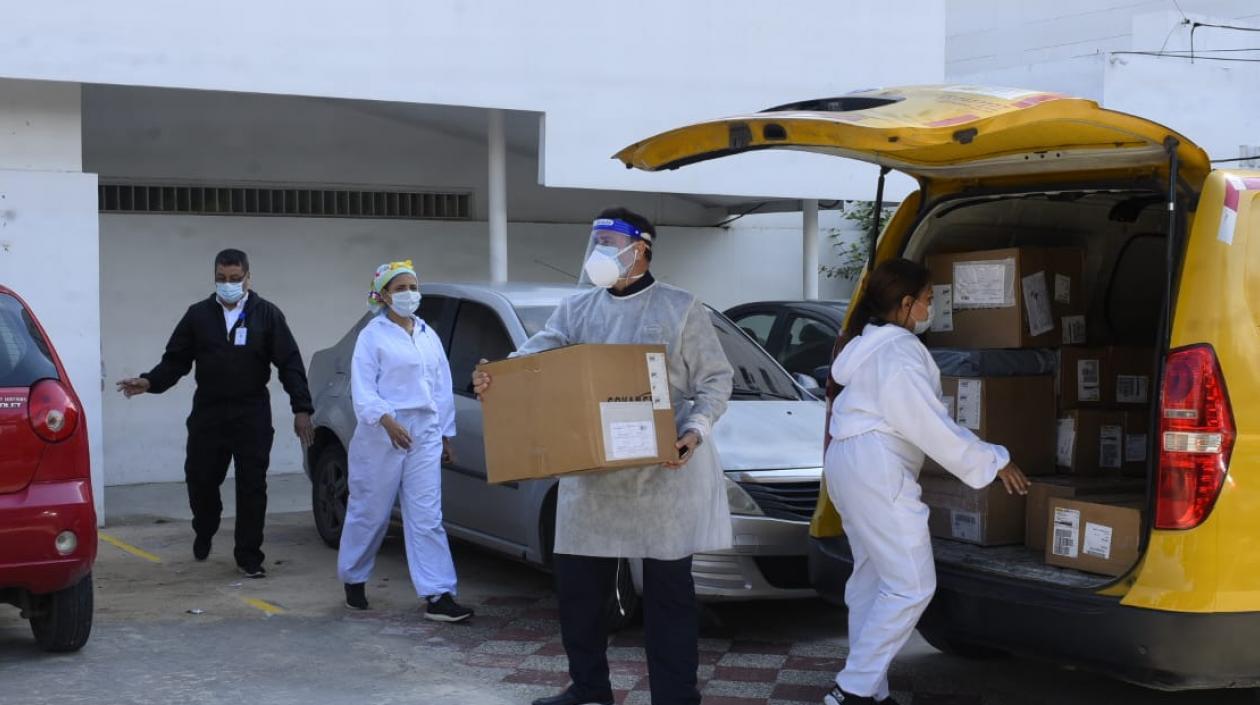 Llegada de biológicos para la vacunación contra el Covid-19.