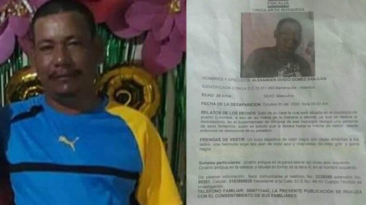 Alexander Ovidio Gómez Sanjuan y la denuncia de su desaparición ante la Fiscalía. 