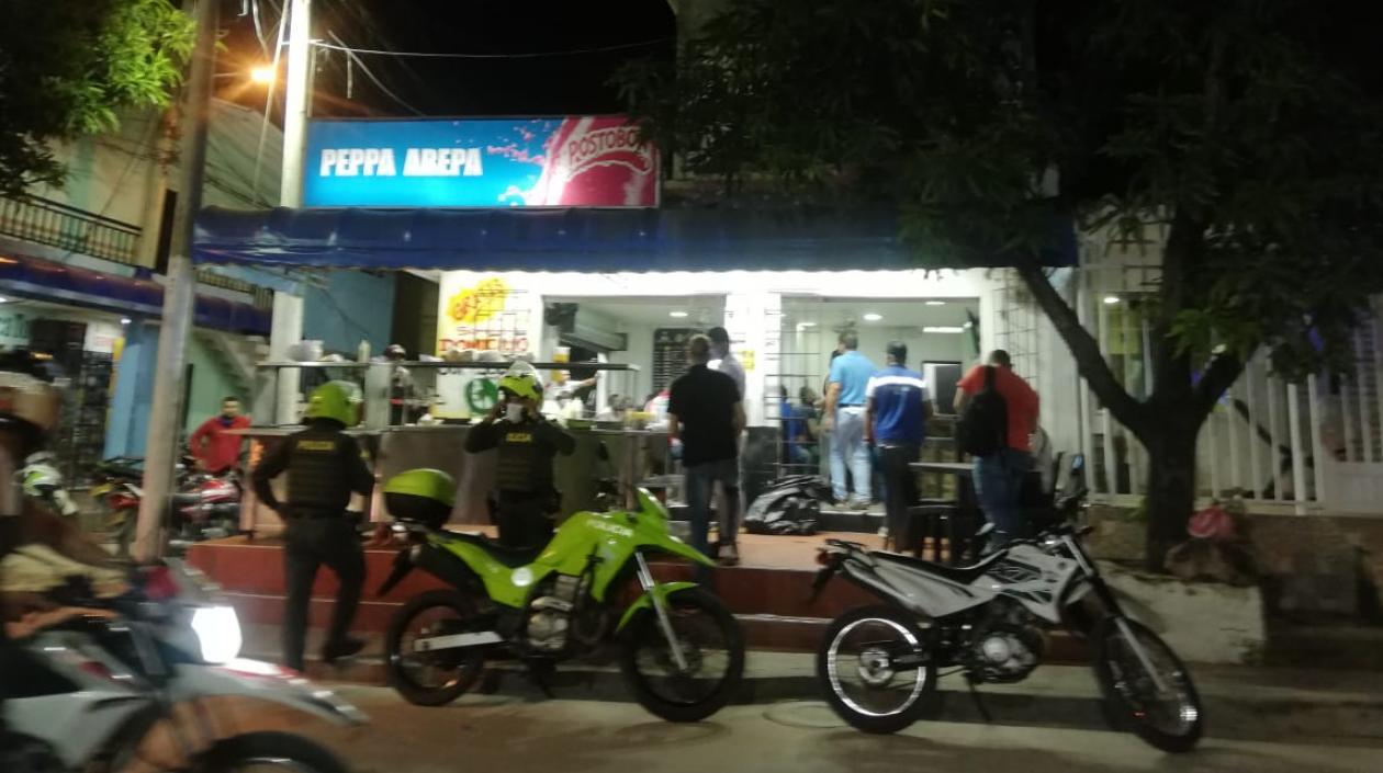 Uno de los locales intervenidos en Soledad. 