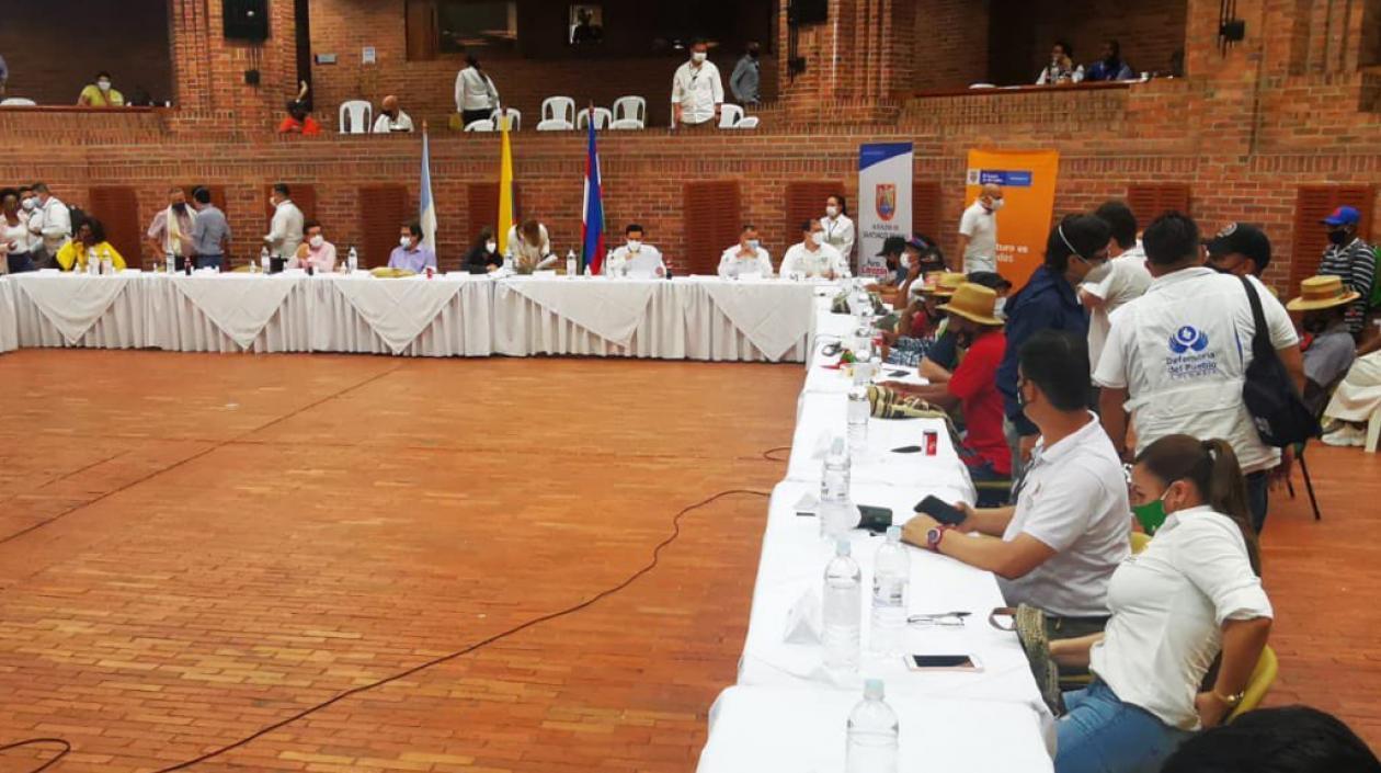 Reunión de Minga indígena con el alto gobierno.