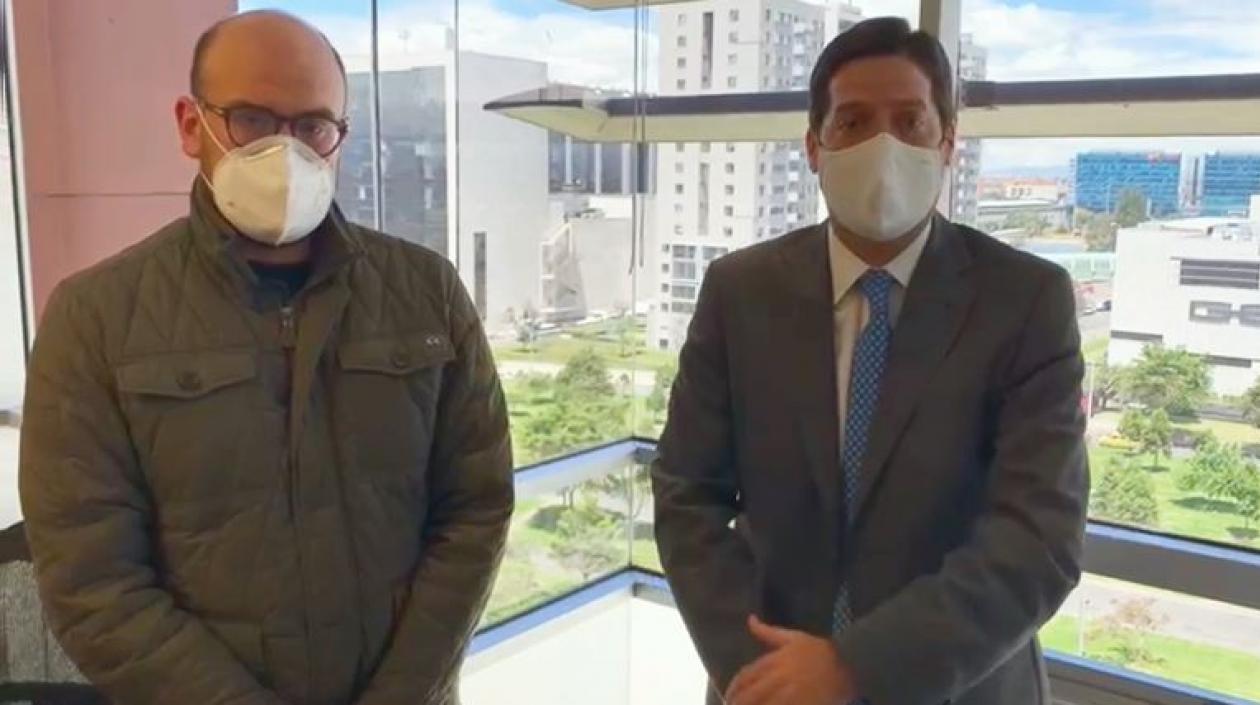 El presidente de la ANI, Manuel Felipe Gutiérrez, y el senador Mauricio Gómez Amín.