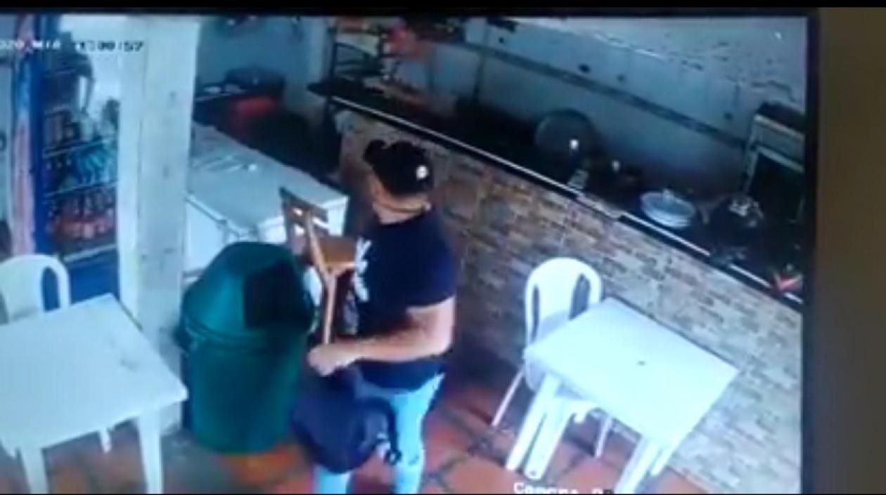 Momento en que ocurrió el atraco. 