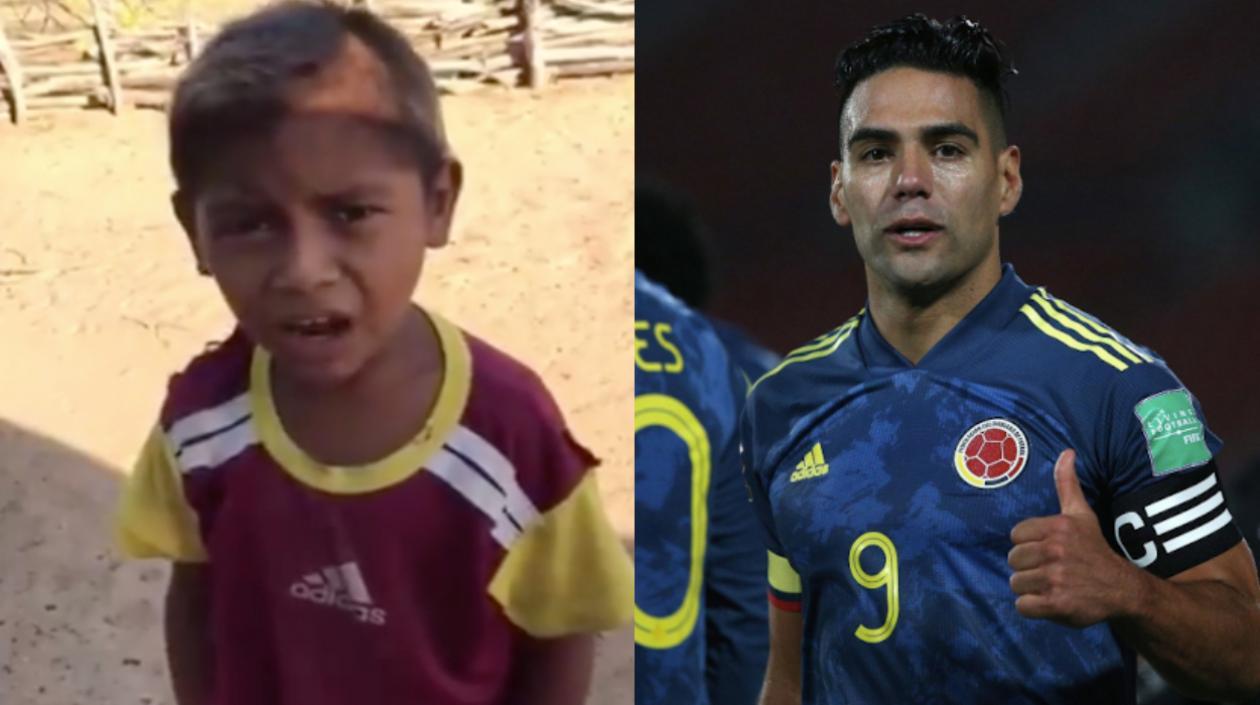 El niño narrador y Falcao García.