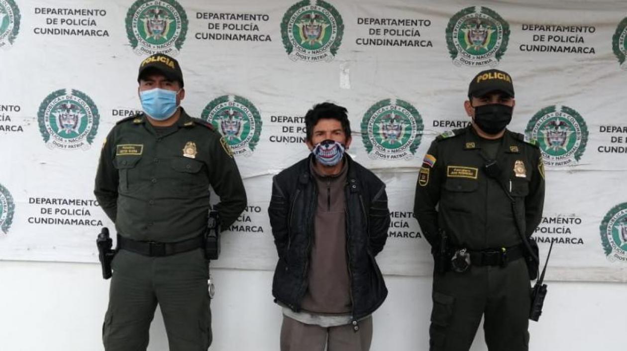 Amed Rodolfo Bayona Moncada tras ser capturado por la Policía. 