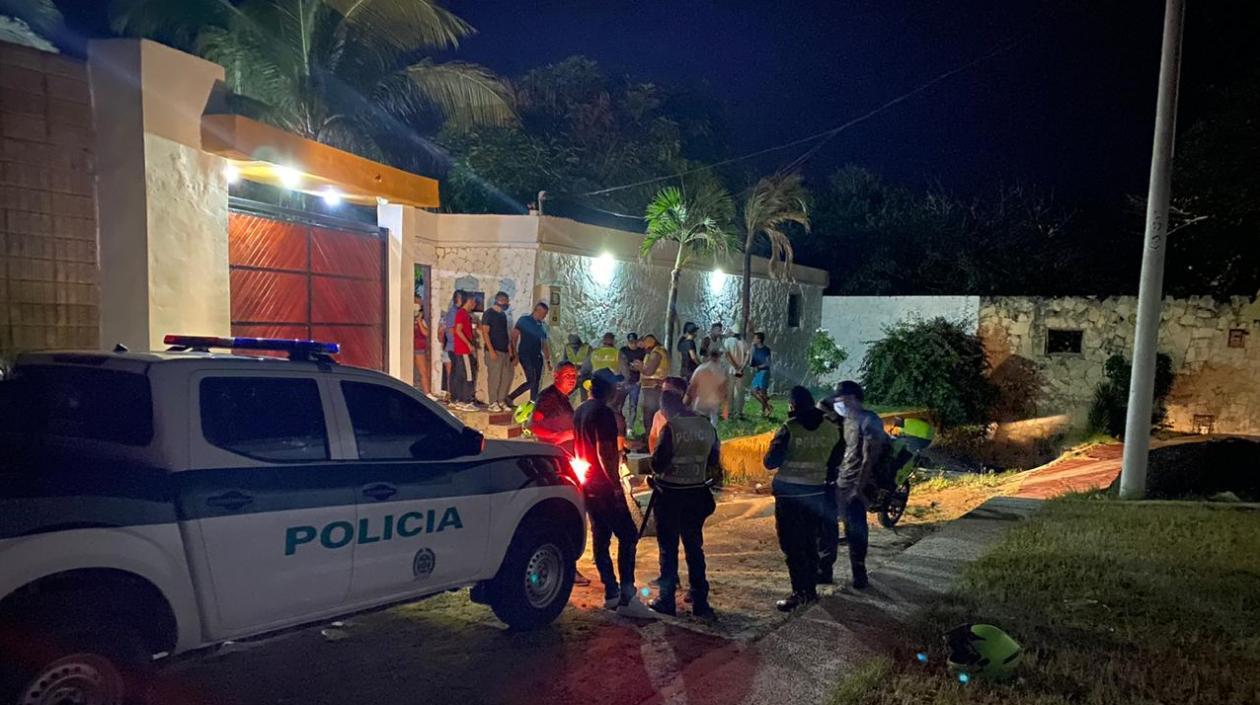 Lugar de la fiesta en el sector de Altos de Pradomar.