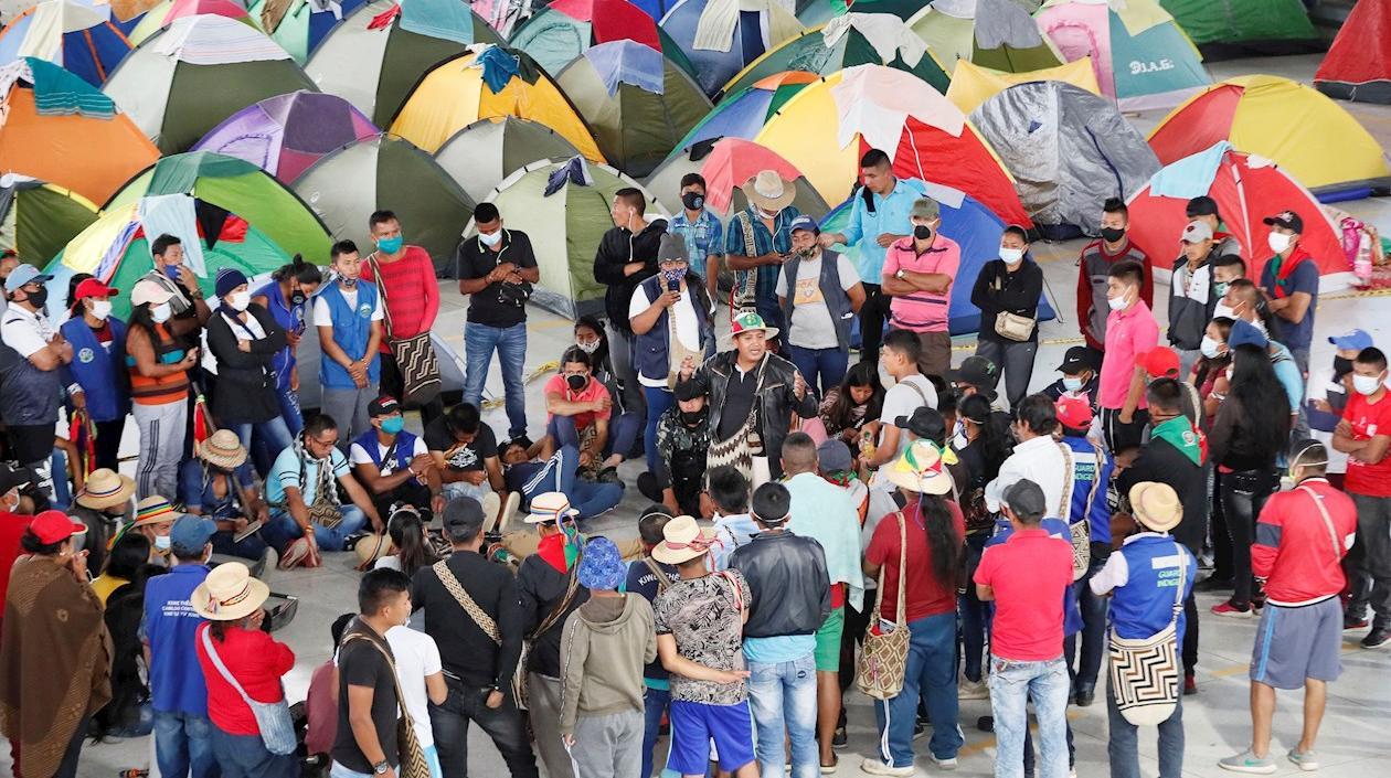 Imagen de los representantes de la Minga.