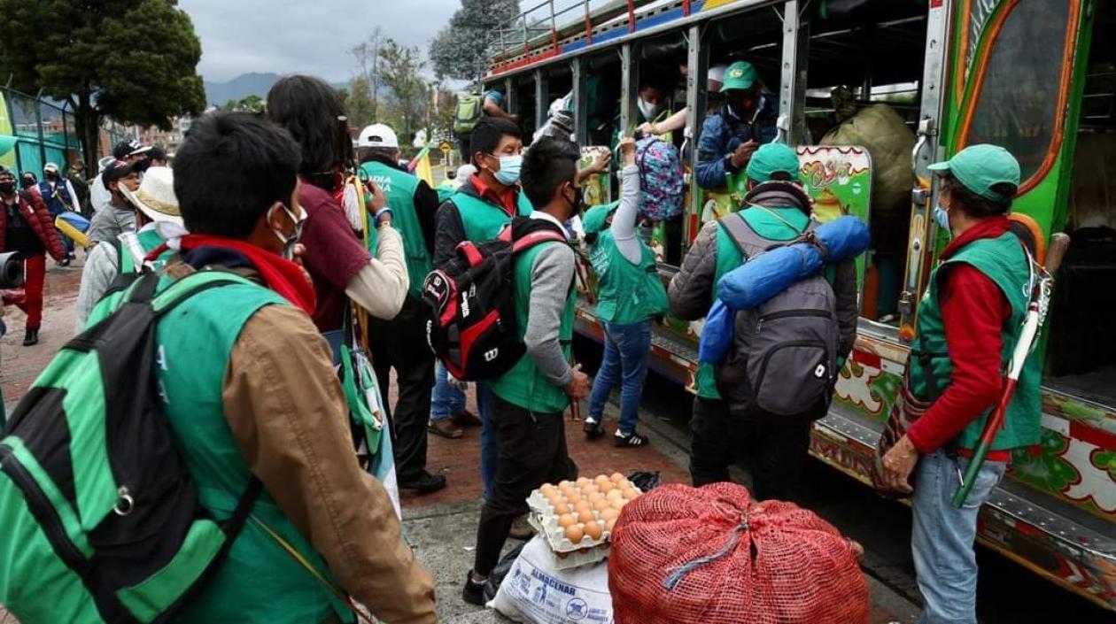 La minga indígena regresó a sus territorios ancestrales