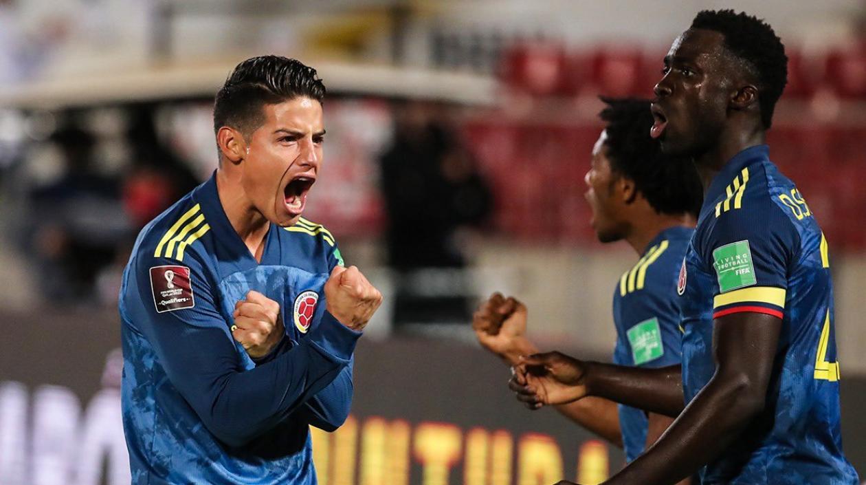 James Rodríguez, Juan Cuadrado y Davinsón Sánchez.