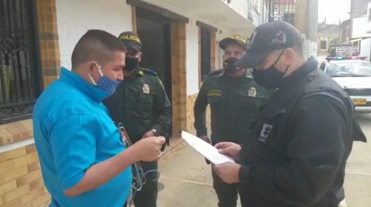 Momento de la captura de Humberto Hernández Agudelo.