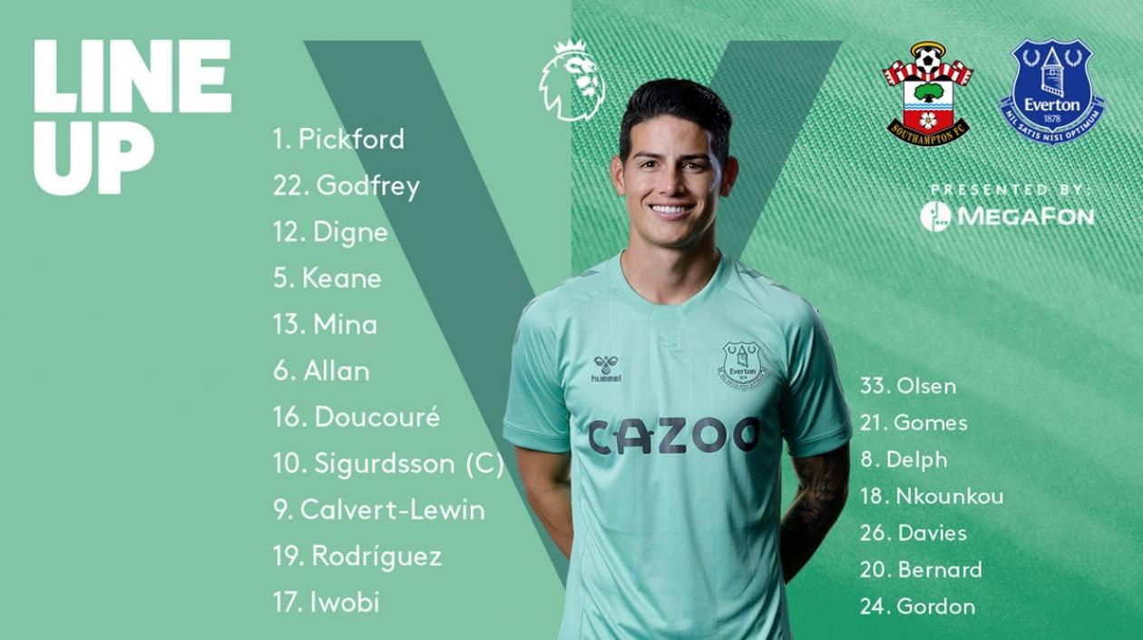 Esta es la nómina del Everton.