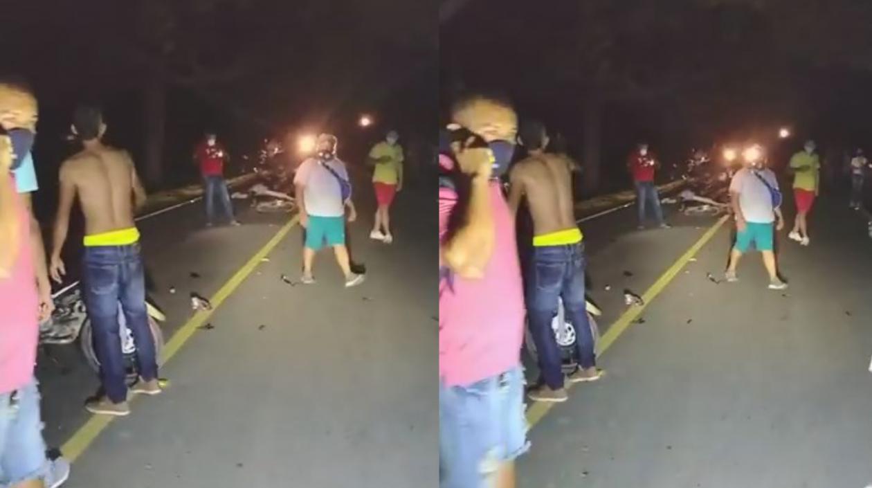 Lugar donde se presentó el accidente en Juan de Acosta. 