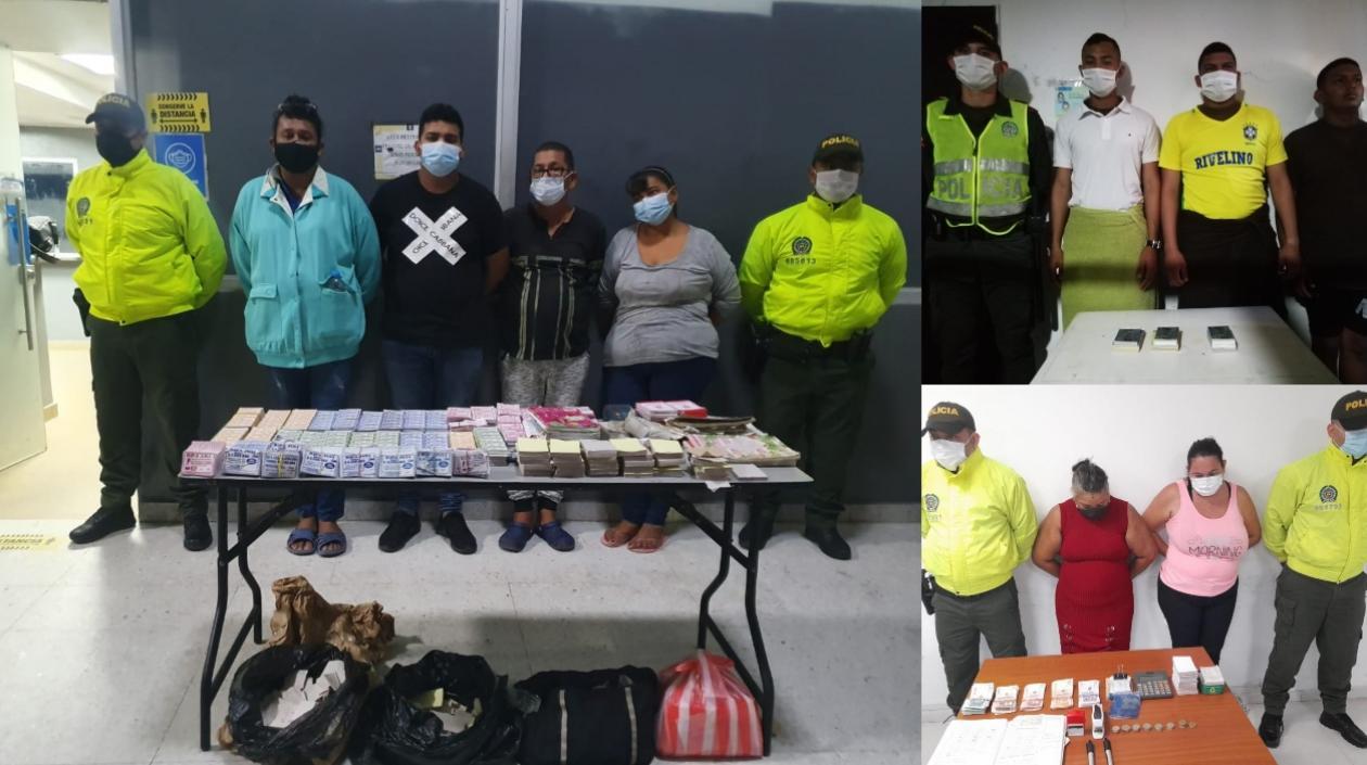 Los capturados en los operativos en los tres barrios. 