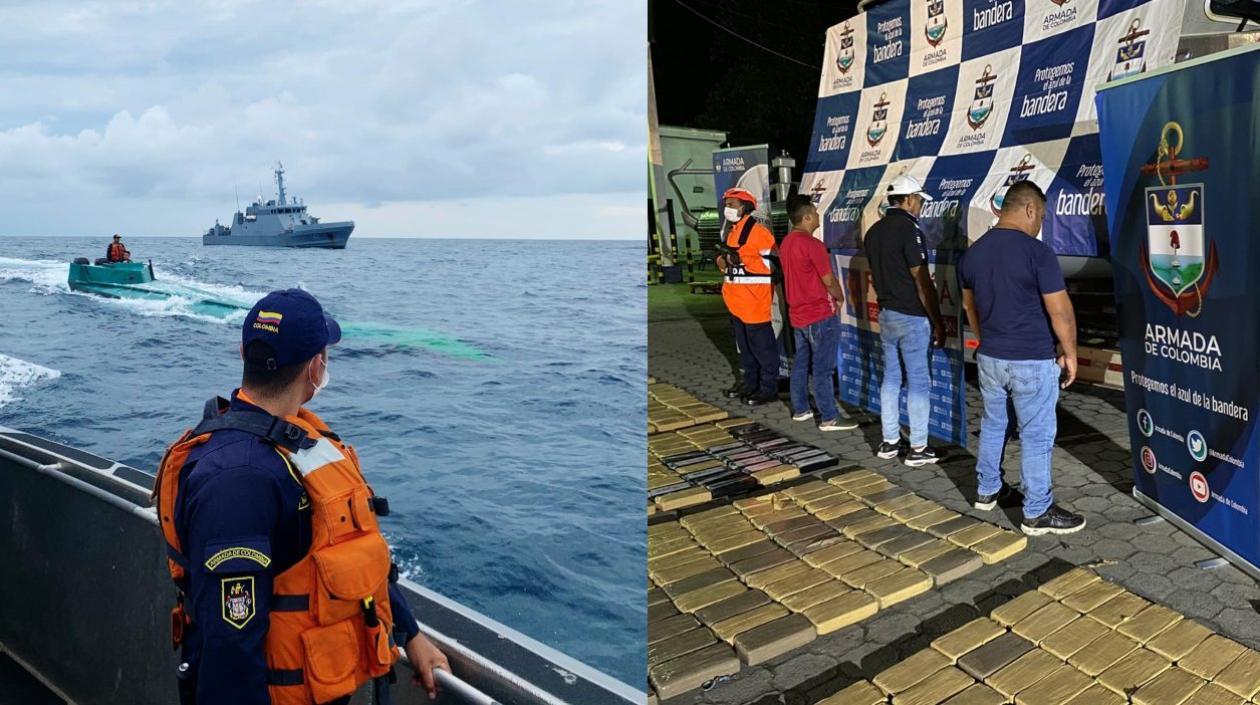 Semisumergible incautado y capturados.