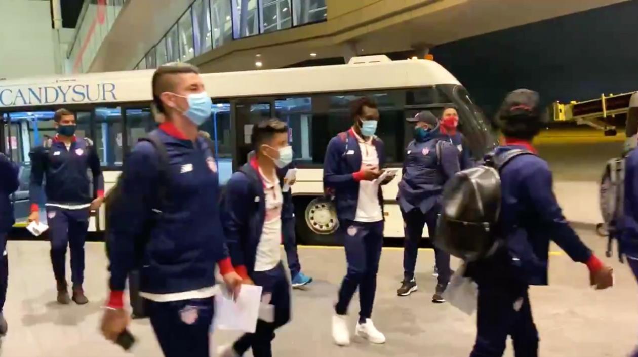 Jugadores de Junior en Montevideo. 