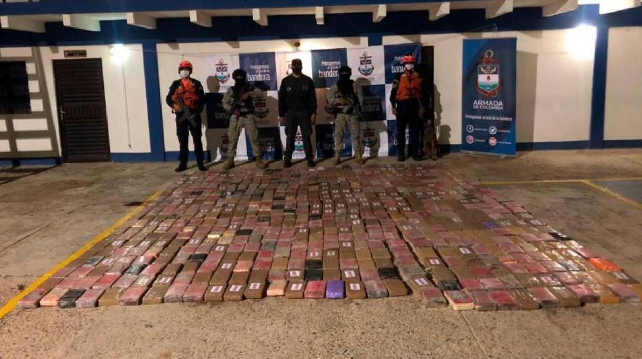 Droga decomisada por la Armada y el CTI. 