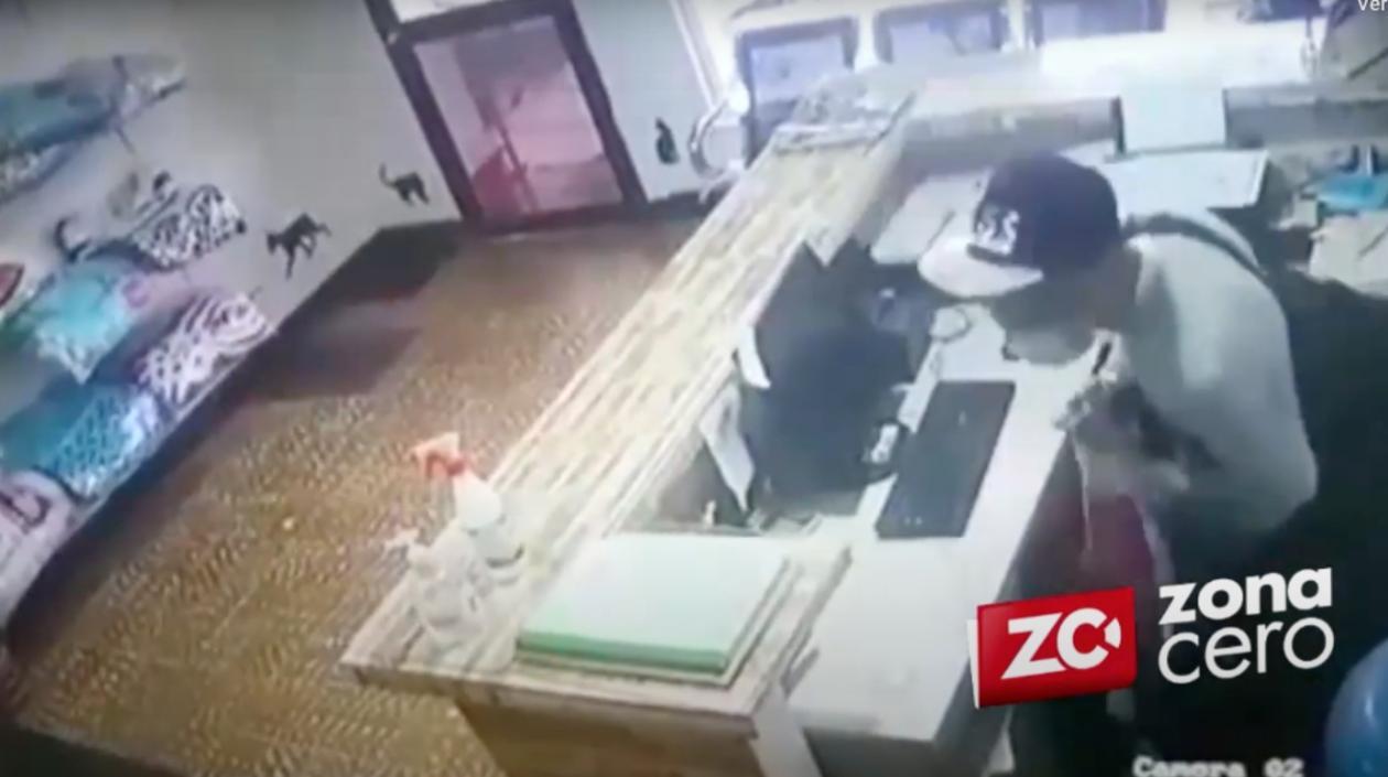 Momento en que se cometió el atraco. 