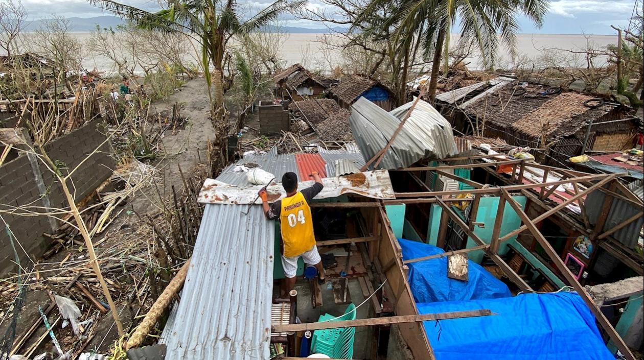 Los daños provocados por el tifón.