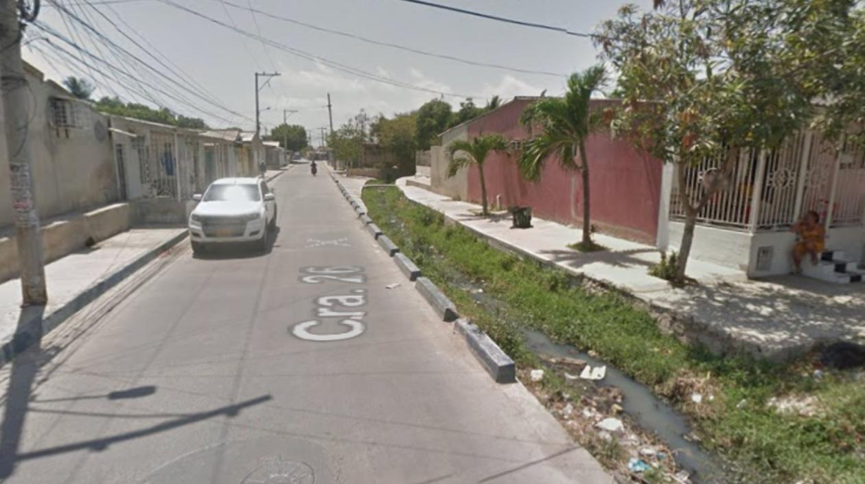 Carrera 26 con calle 27, barrio Ferrocarril, lugar donde ocurrió el atraco. 