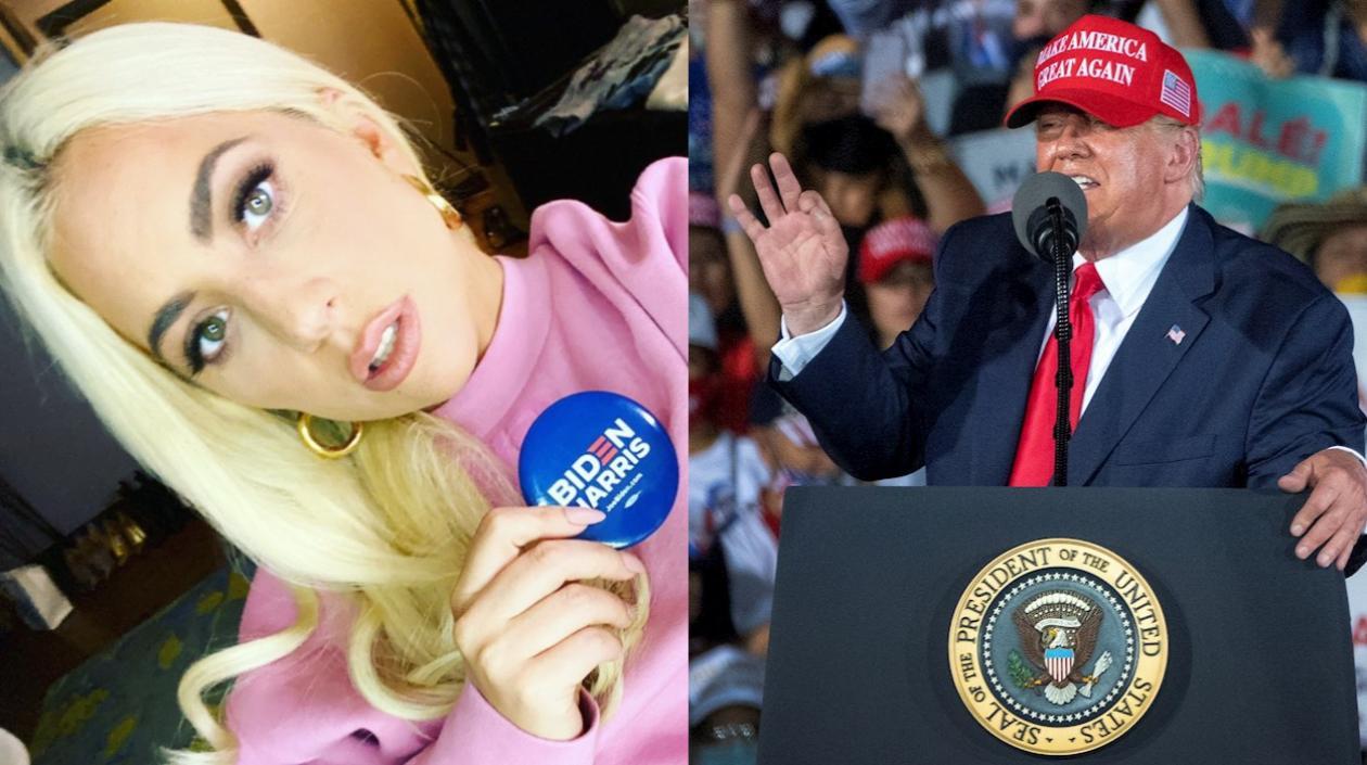 Lady Gaga y Donald Trump.