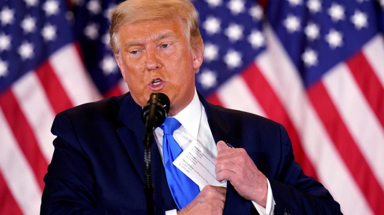 El presidente de EEUU, Donald J. Trump,en su comparencia desde la Casa Blanca, tras la noche electoral. 