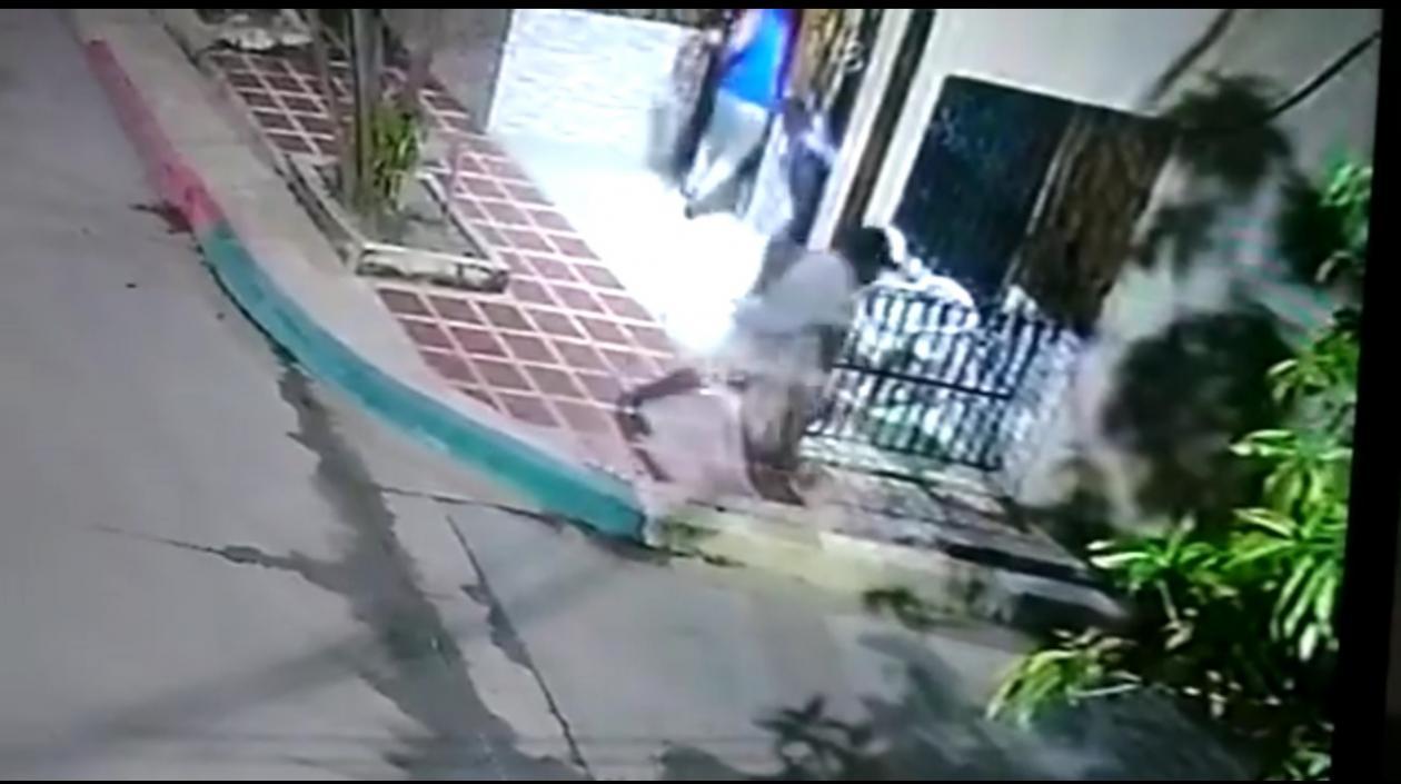 Momento en que se presentó el atraco. 