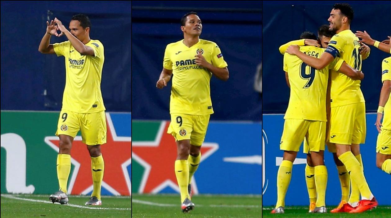 Celebración del gol 150 en Europa de Carlos Bacca.