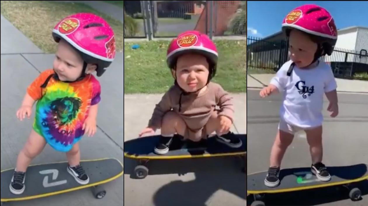 Polly Ana-Gray durante sus salidas a patinar. 