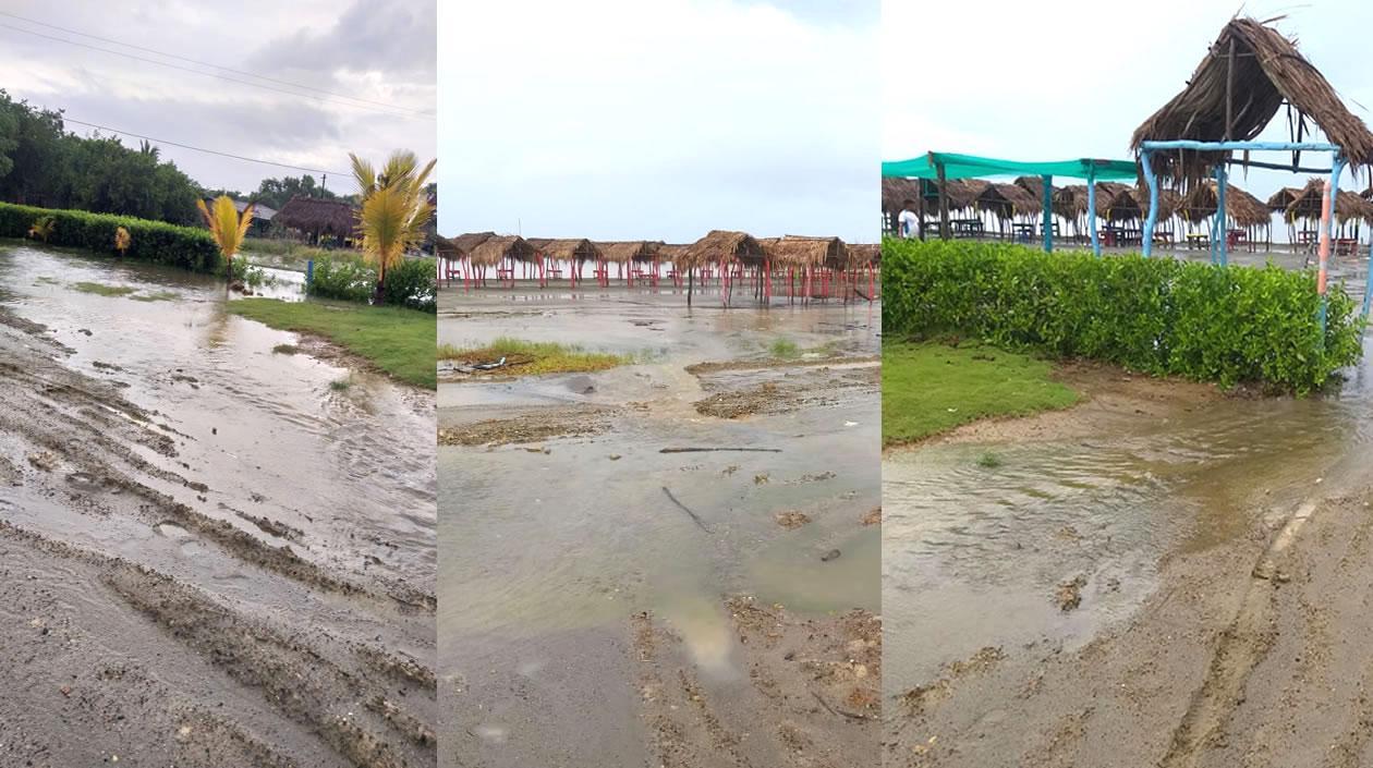 Los negocios inundados.