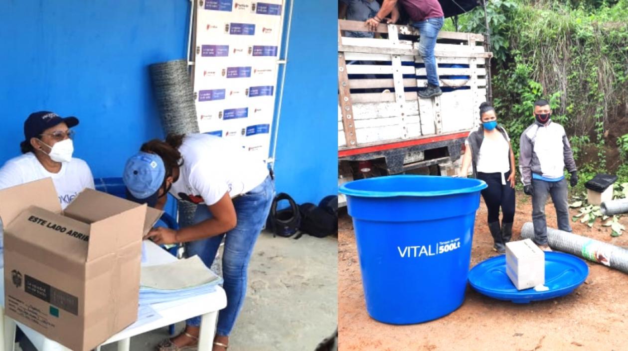 Materales e insumos entregados a 'Familias en su Tierra'.