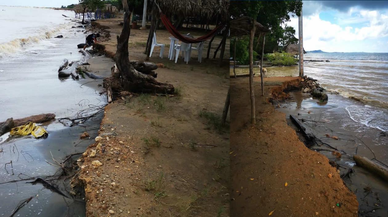 Los estragos del mar en Caño Dulce.