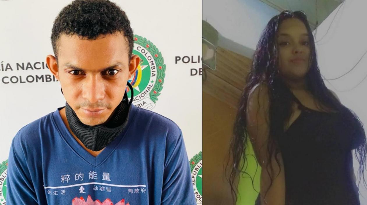 Maiger Enrique Prada Benitez, presunto homicida; María Alejandra Alvarado Acelas, víctima mortal.