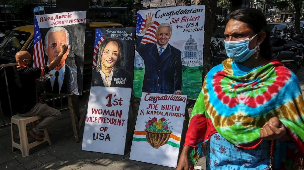 India celebró el triunfo de Kamala Haris.