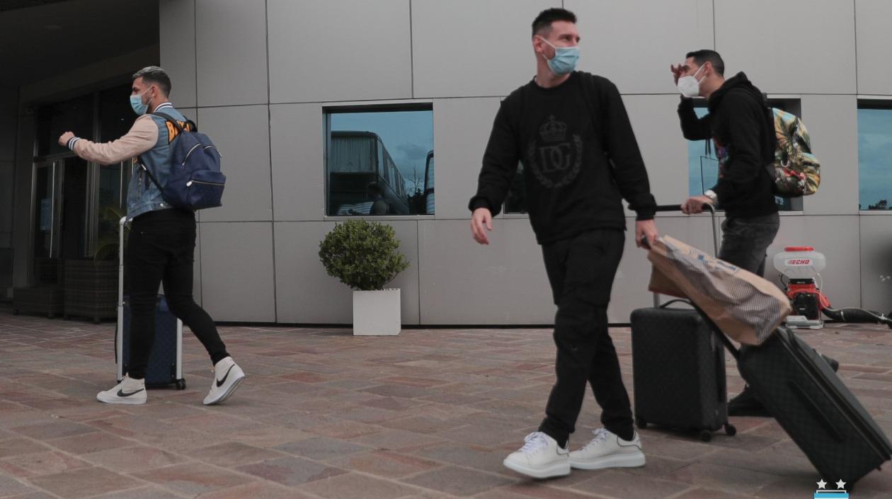 Leandro Paredes, Lionel Messi y Ángel Di María.