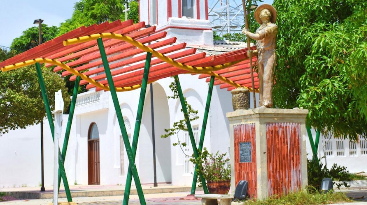 Plaza principal del corregimiento de Campeche, en Baranoa.
