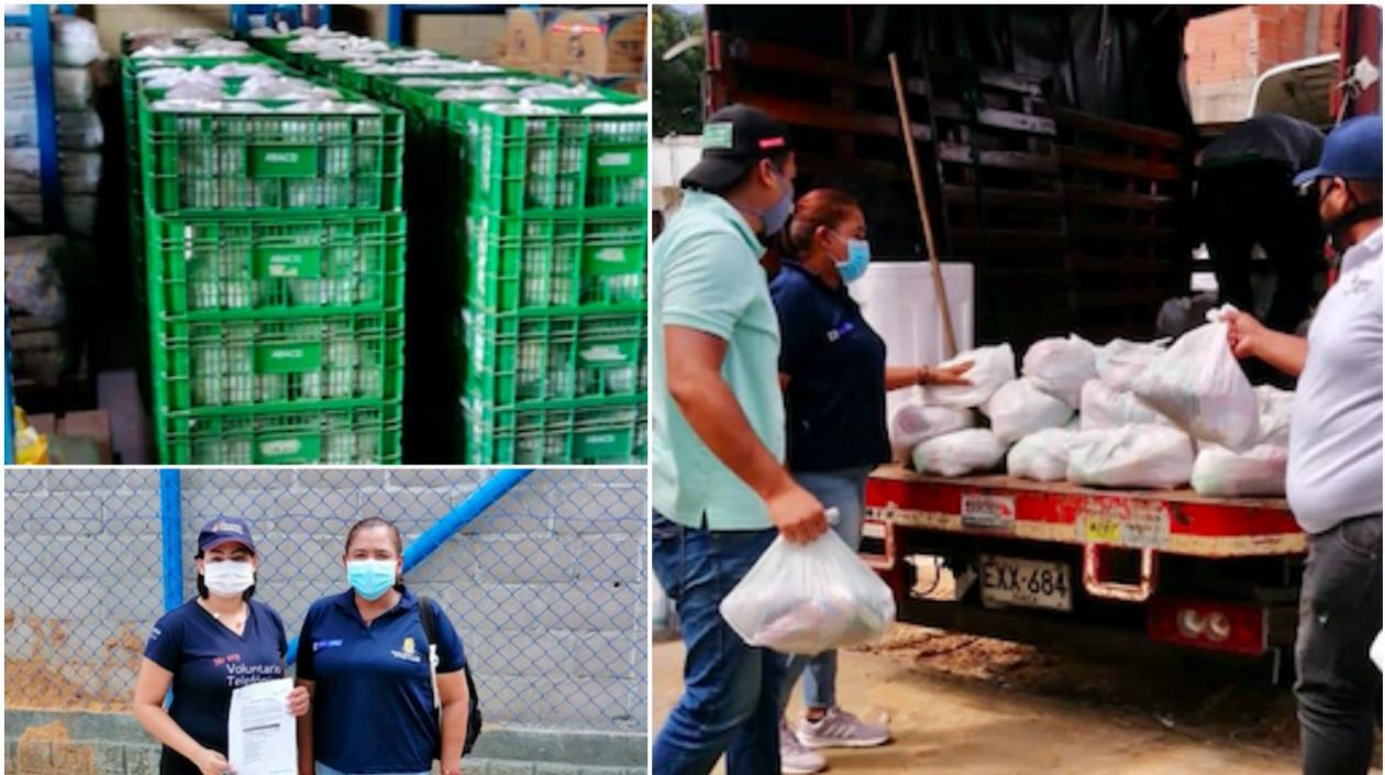 Imágenes de las ayudas entregadas en La Guajira por la Fundación Telefónica Movistar Colombia.