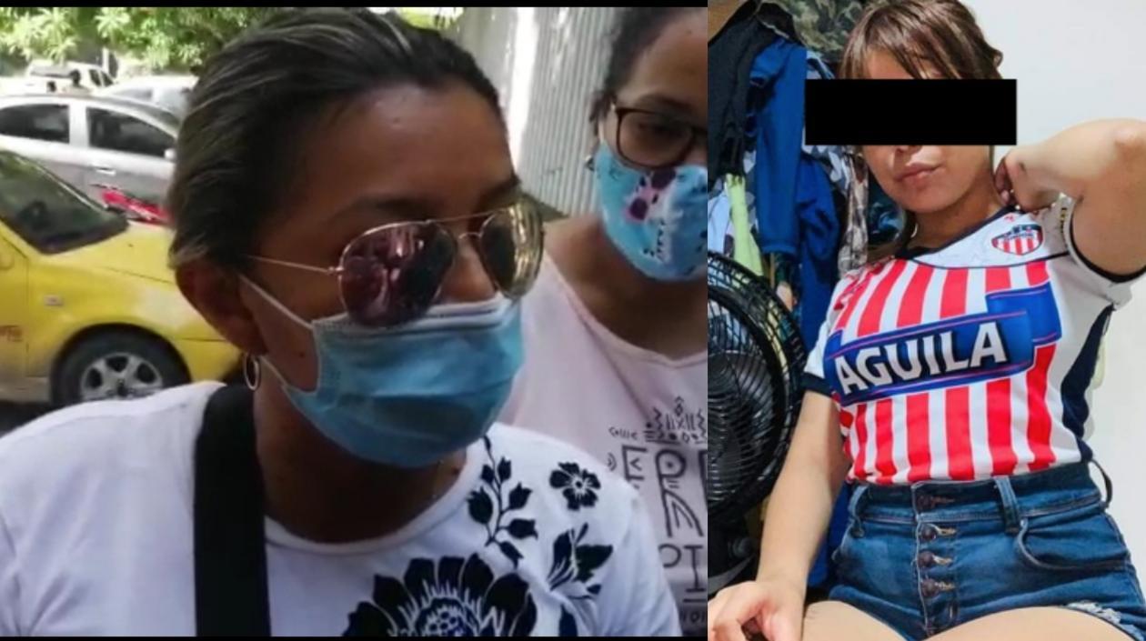 Yolima Campo, tía de la joven; y Sarid Yuliana Campo Acosta.