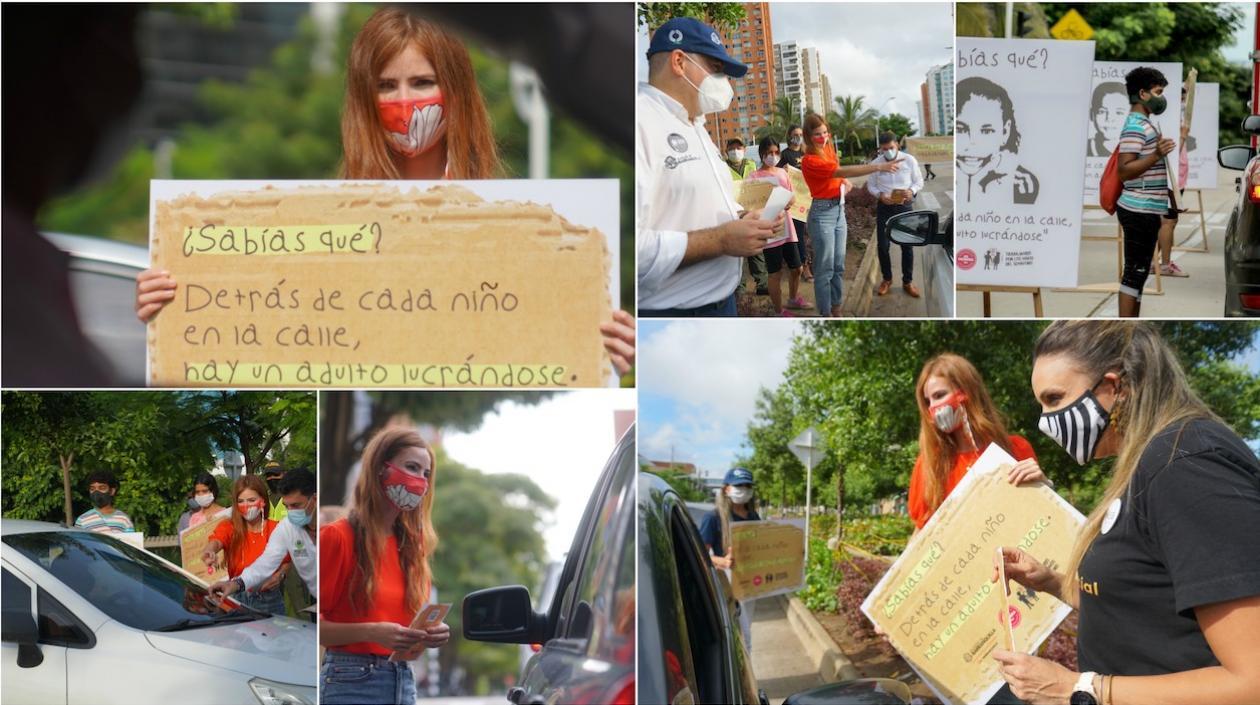 La primera dama del Distrito, Silvana Puello, activó la estrategia Trabajando por los niños del semáforo.