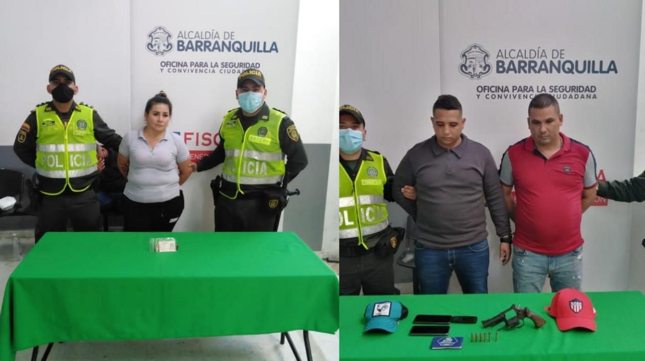 Sandra Johana Chacón Acosta, alias ‘La cucuteña’; y Deiner Stiven Cervantes Maza y Deivis Johan Barragán Marriaga.