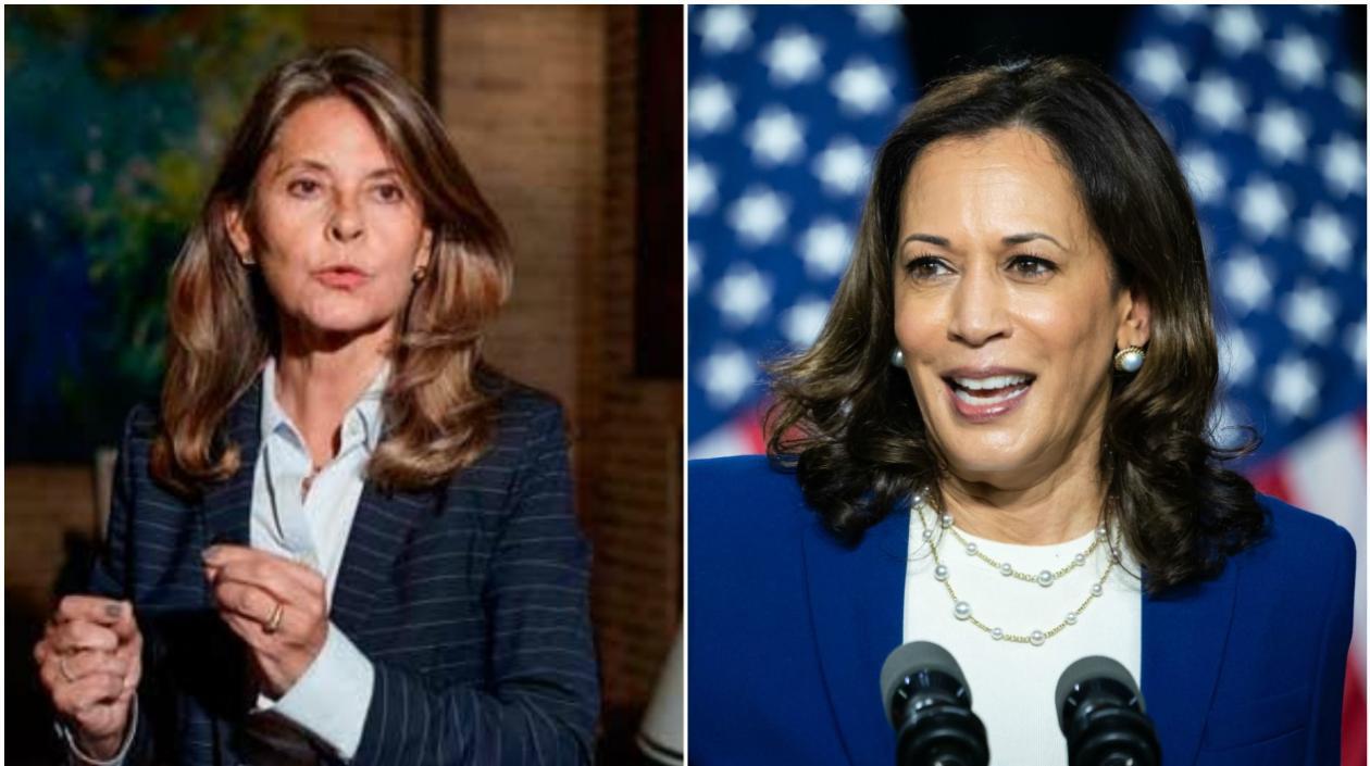 Marta Lucía Ramírez, vicepresidenta de Colombia; y Kamala Harris, vicepresidenta electa de EE.UU.