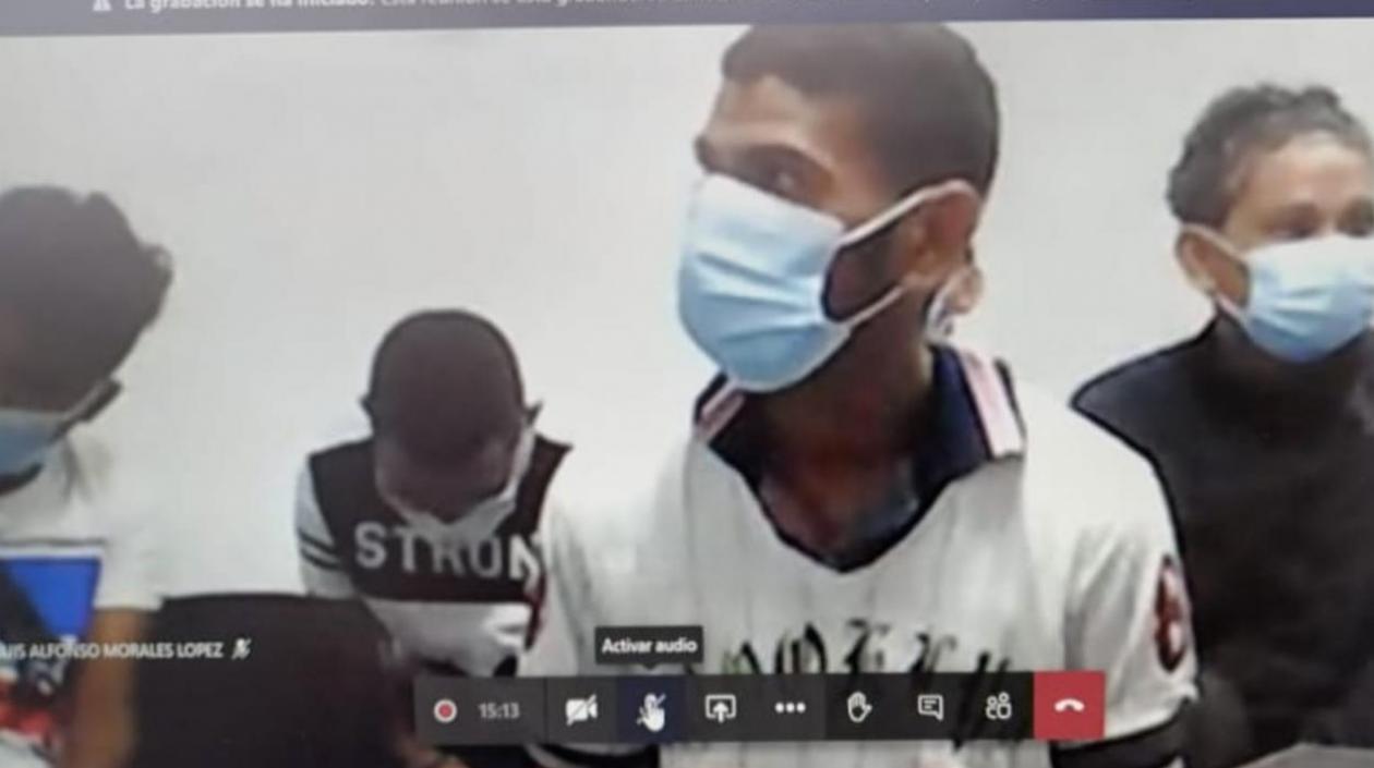 Los imputados durante las audiencias preliminares. 